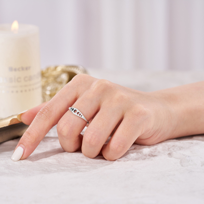 Purplehecate Celestial Moon Phase Sterling Silver Ring