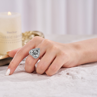Purplehecate Cat Ouija Sterling Silver Ring