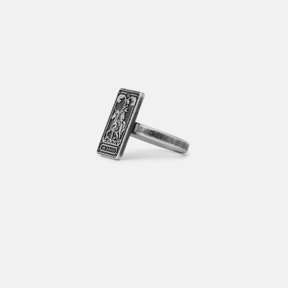 Purplehecate The Audacity Tarot Card  Sterling Silver Ring