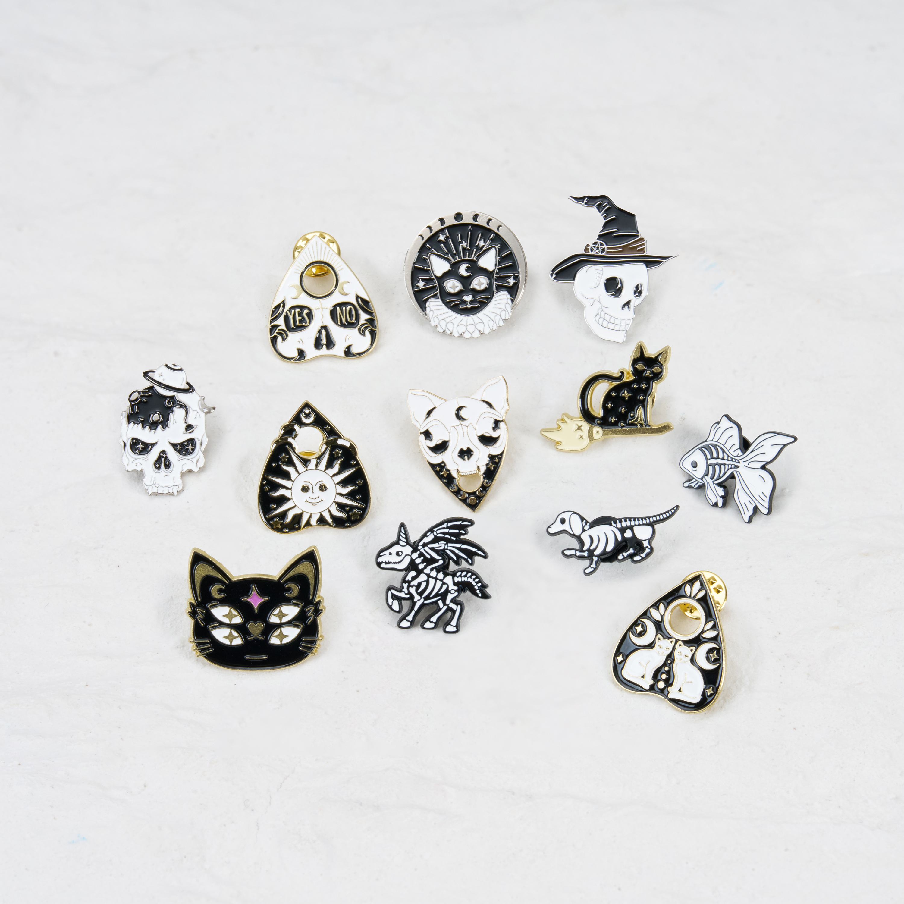 Purplehecate The Black Cat Riding A Broomstick Pin