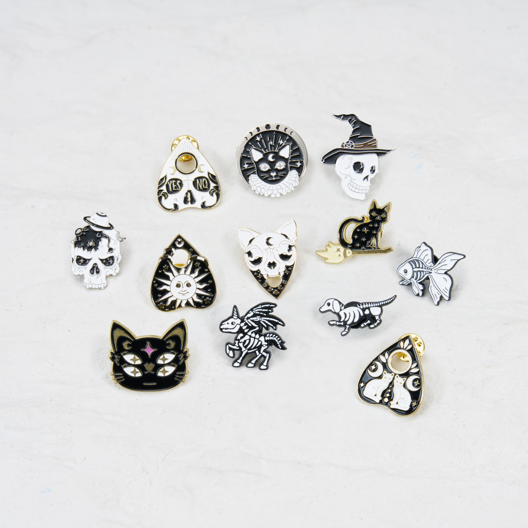 Purplehecate The Black Cat Riding A Broomstick Pin