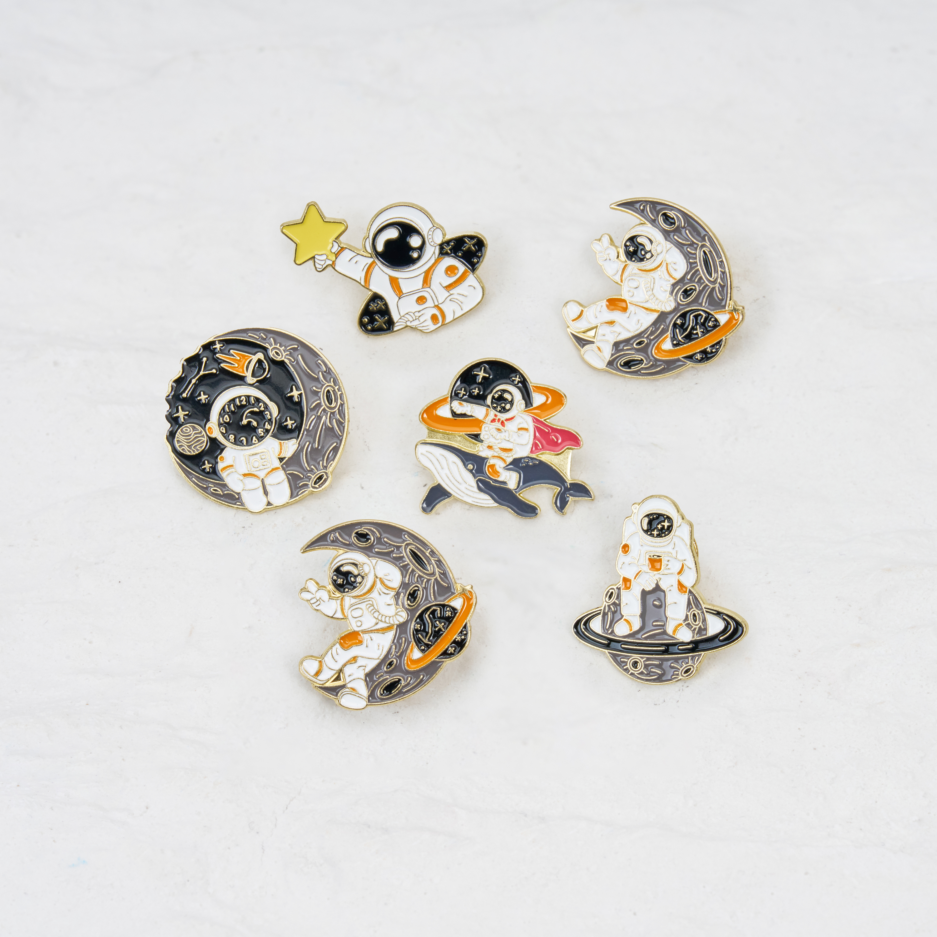 Purplehecate Astronaut Lying On Moon Pin