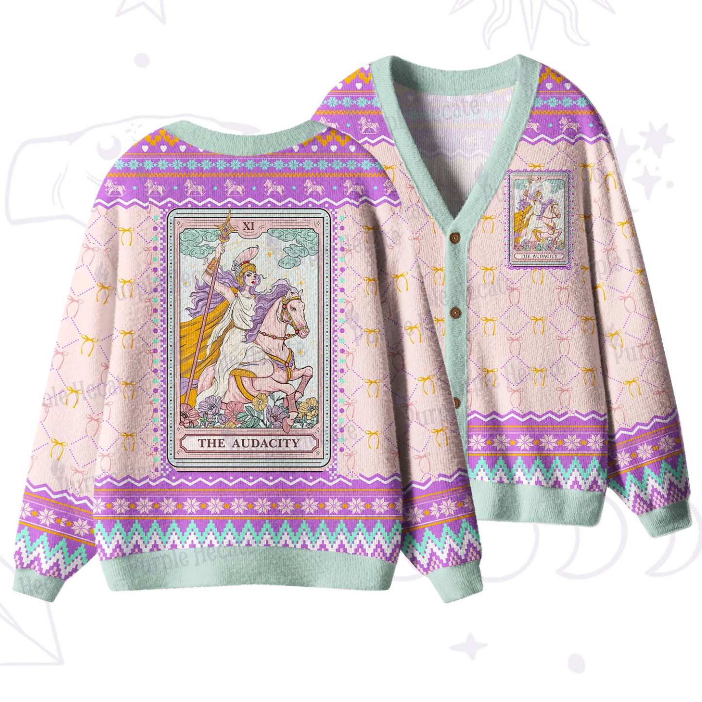 Purplehecate The Audacity Goddess Ugly Cardigan Sweaters