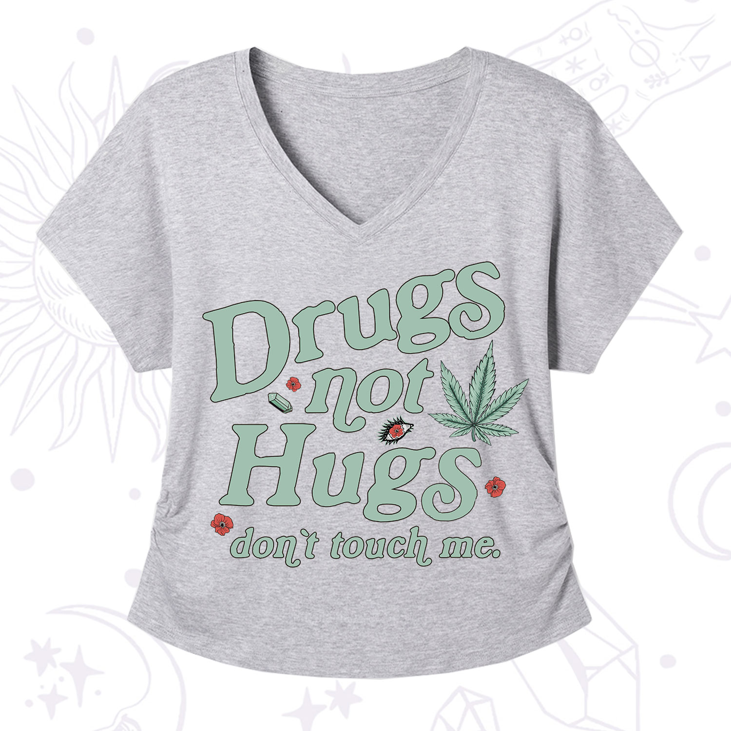 Purplehecate Sarcastic Weed V-Neck T-Shirt