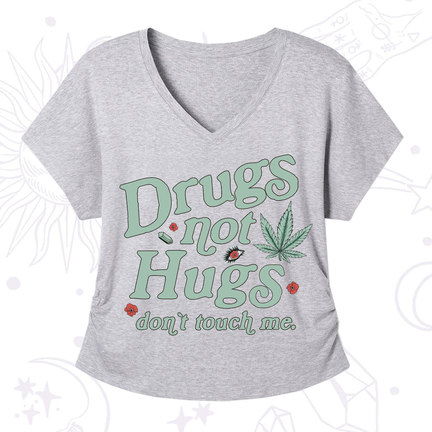 Purplehecate Sarcastic Weed V-Neck T-Shirt