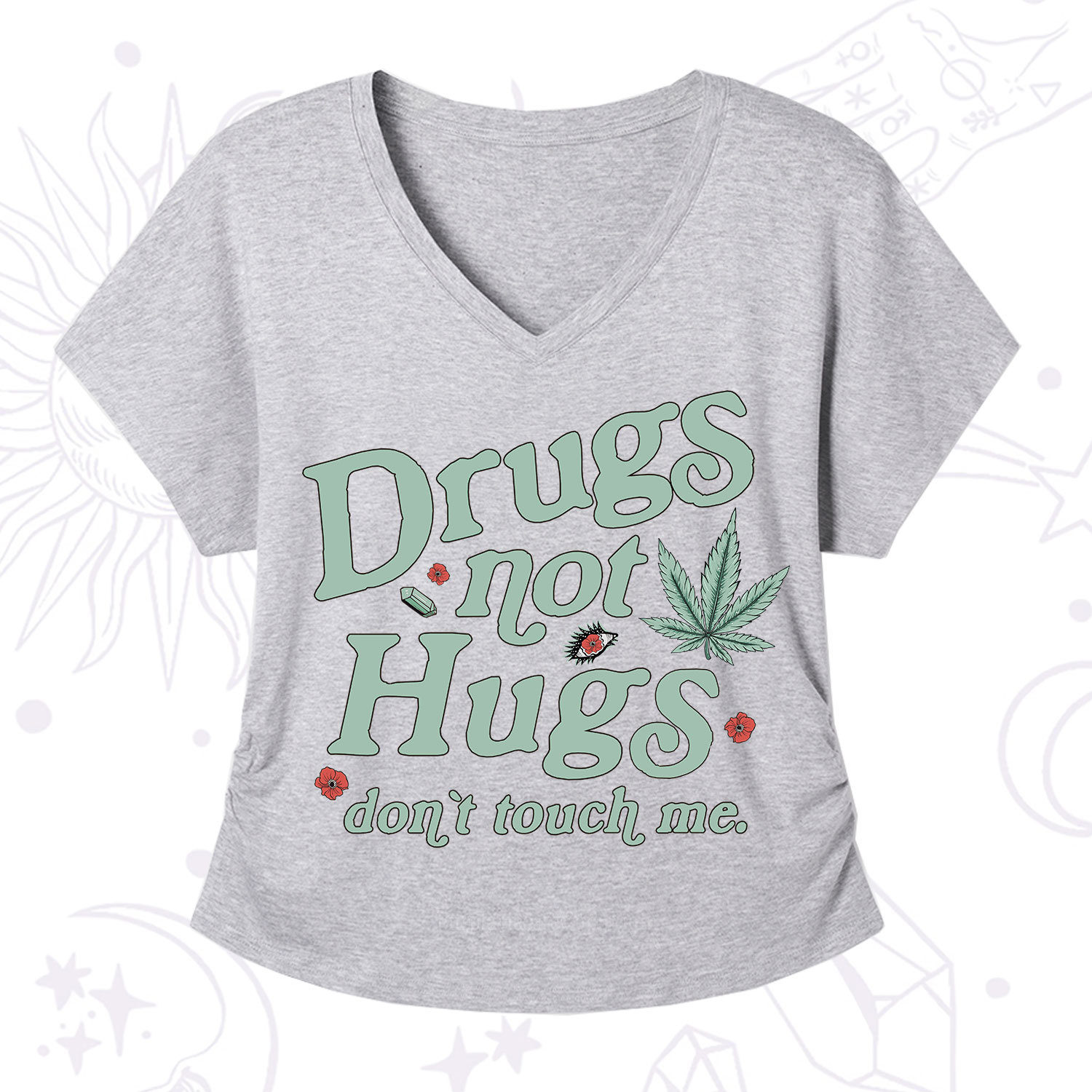 Purplehecate Sarcastic Weed V-Neck T-Shirt
