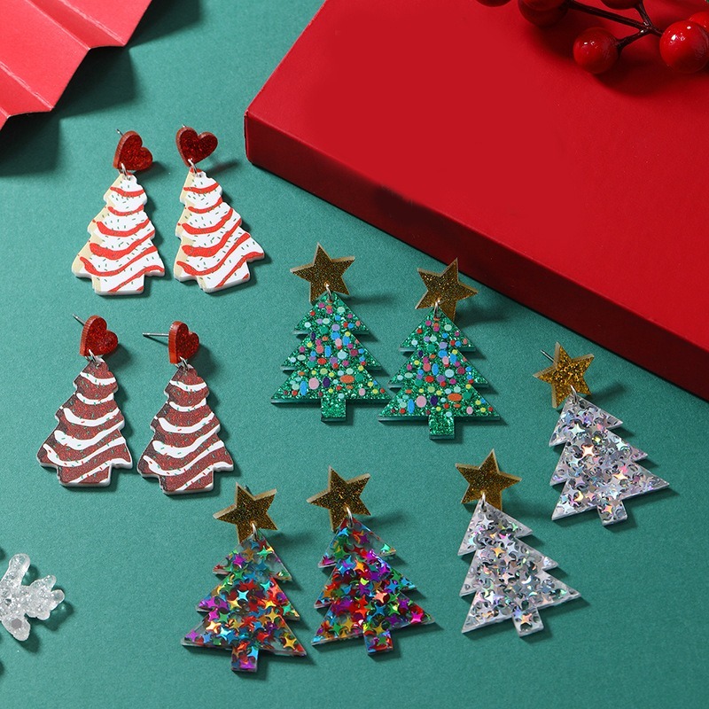 Purplehecate Christmas Tree Dessert Dangle Earrings