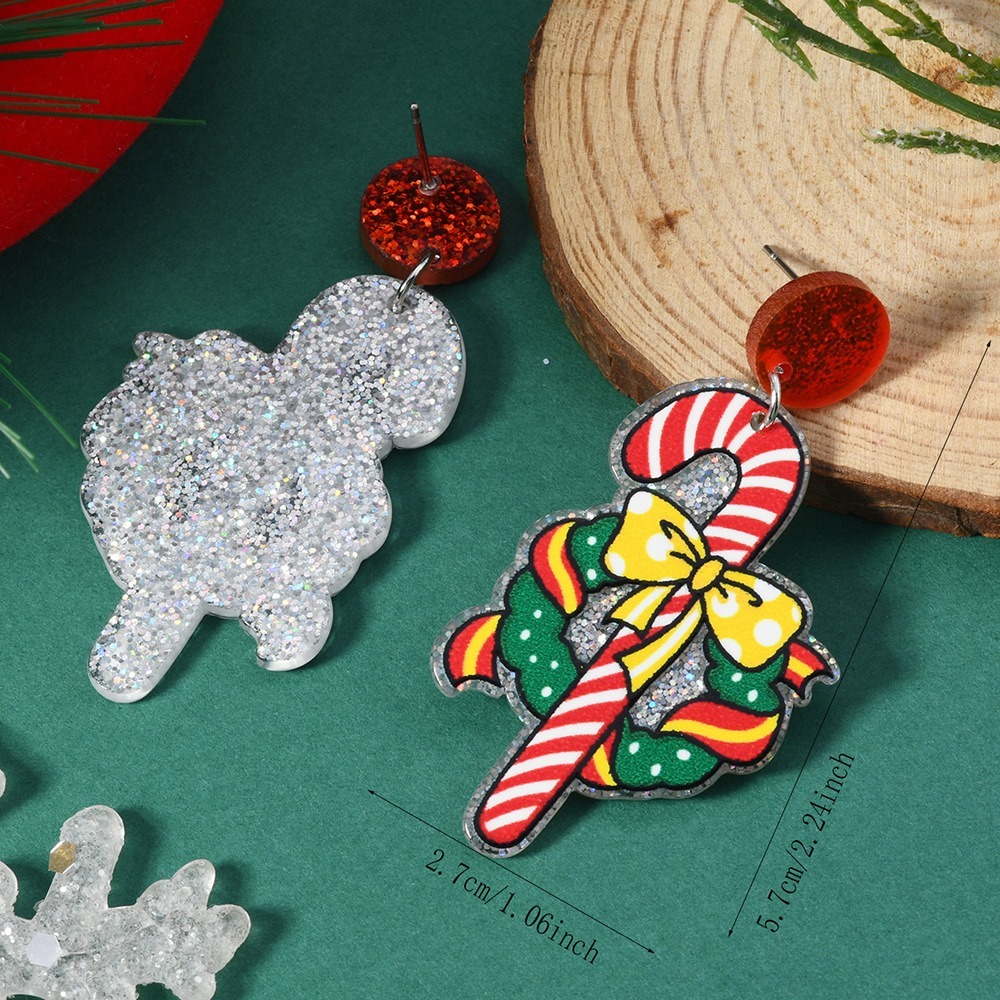 Purplehecate Cane candy Christmas Earrings