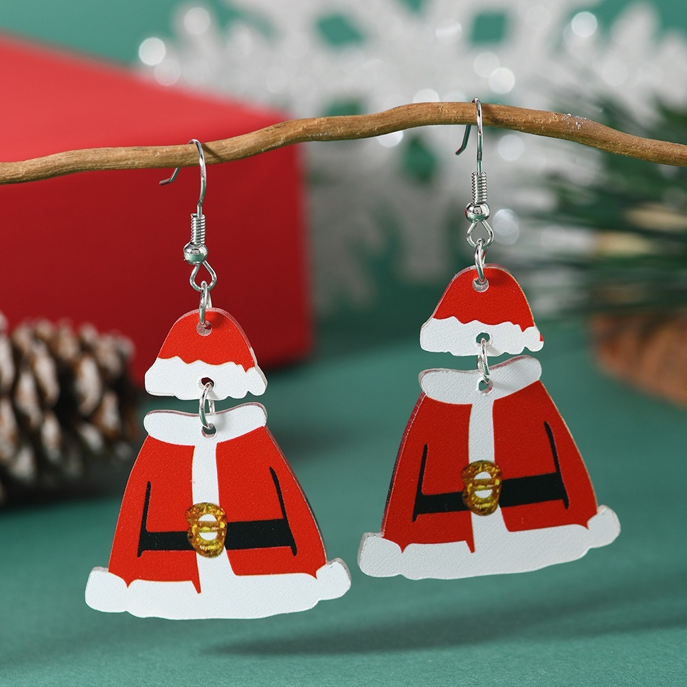 Purplehecate Cute Christmas Dresses Earrings 