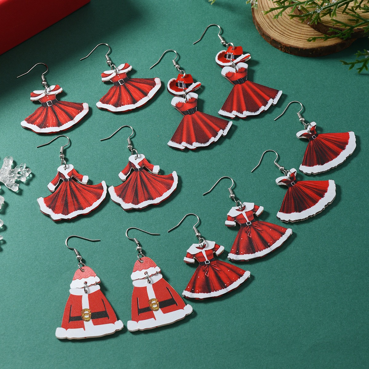 Purplehecate Cute Christmas Dresses Earrings 