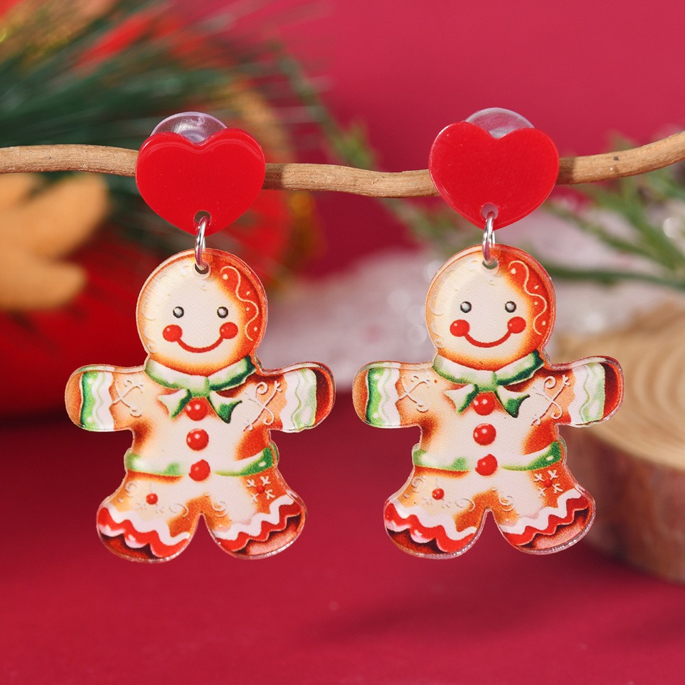 Purplehecate Christmas Gingerbread Man Earrings 