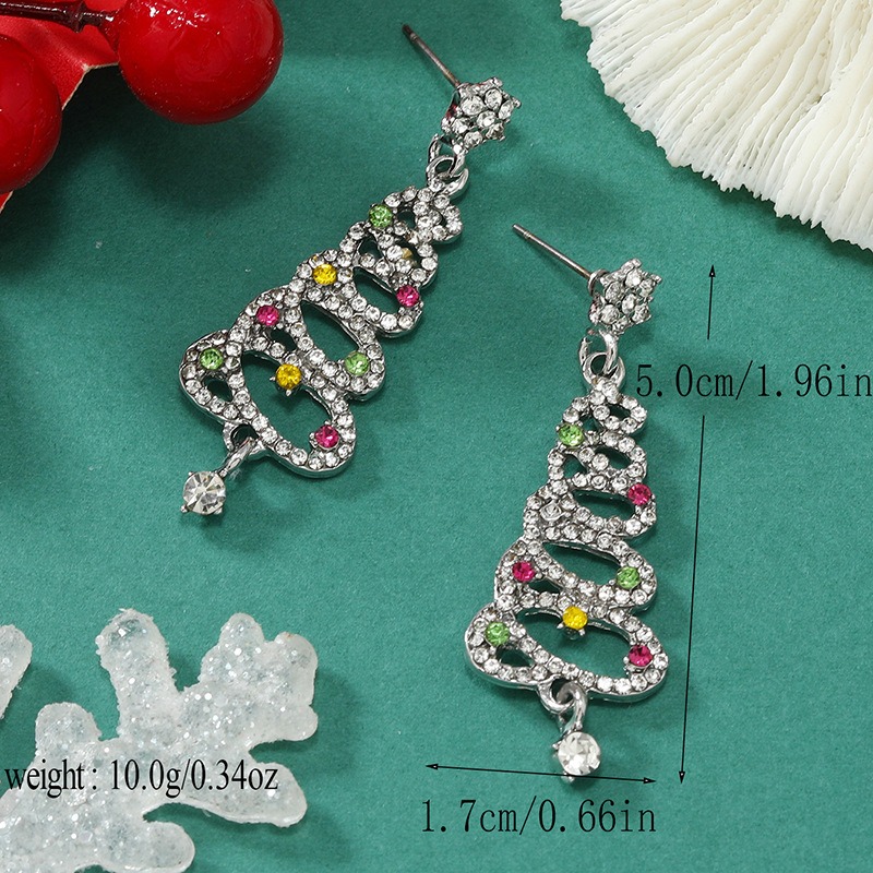 Purplehecate Bling Christmas Tree Earrings