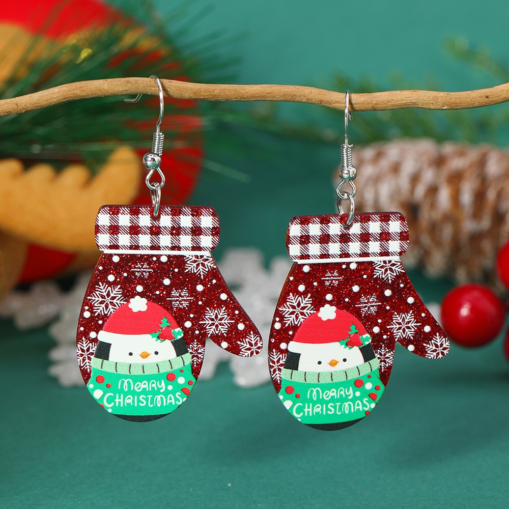 Purplehecate Christmas Gloves Acrylic Earrings