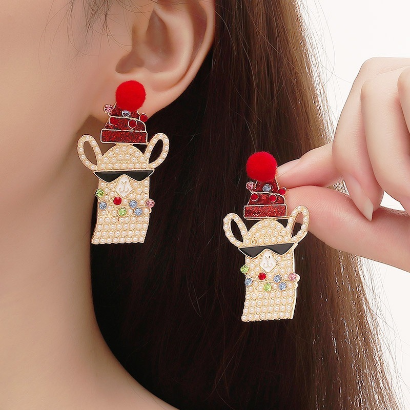 Purplehecate Christmas Llama Earrings 