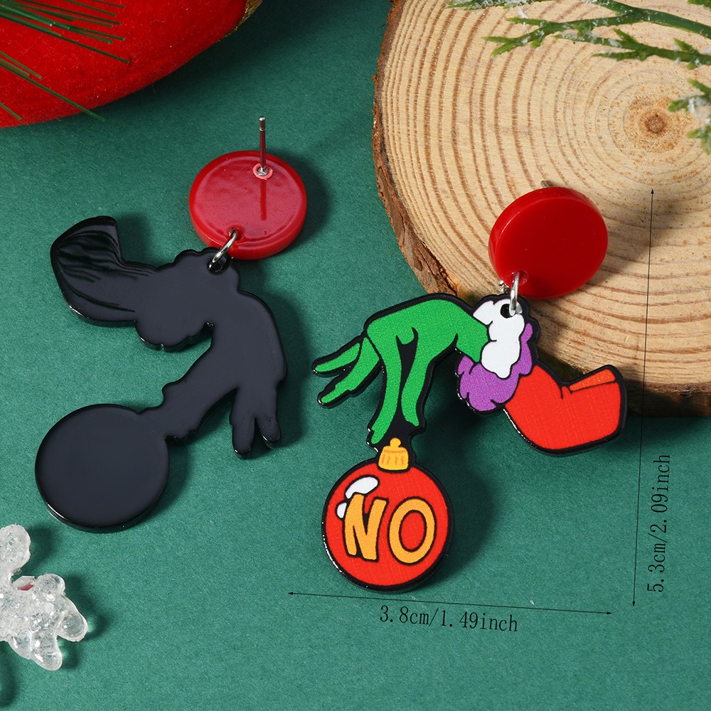 Purplehecate Christmas The Green Meany Acrylic Earrings