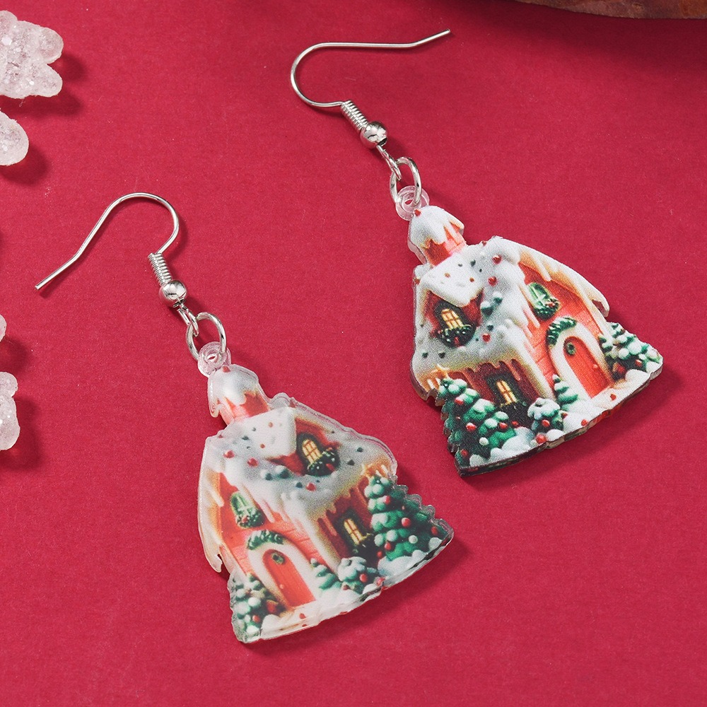 Purplehecate Christmas Snow Home Earrings