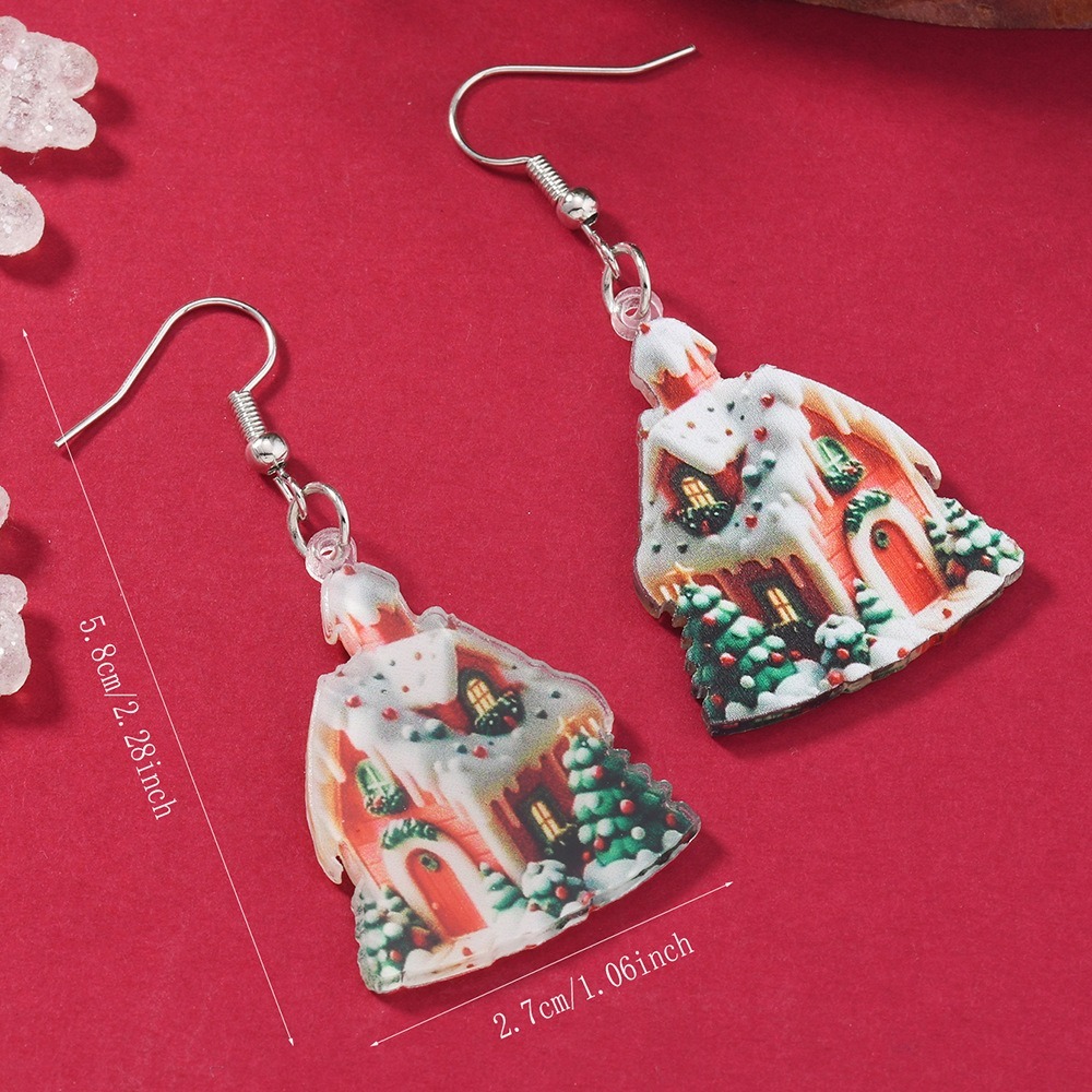 Purplehecate Christmas Snow Home Earrings