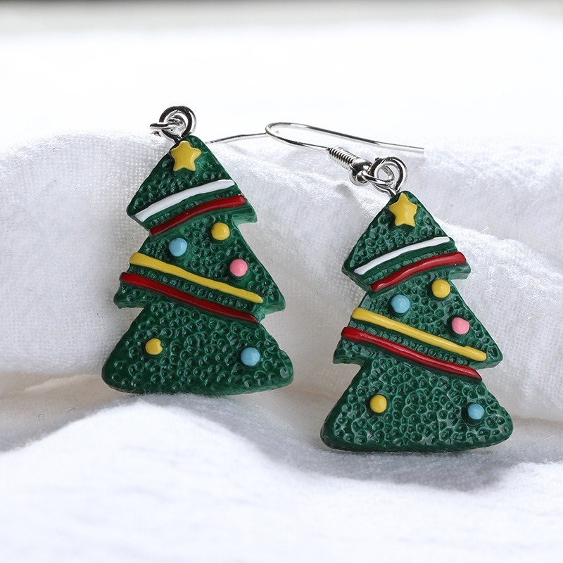 Purplehecate Christmas Tree And Santa Claus Earrings
