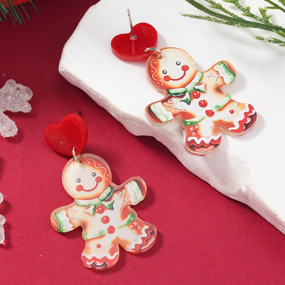 Purplehecate Christmas Gingerbread Man Earrings 