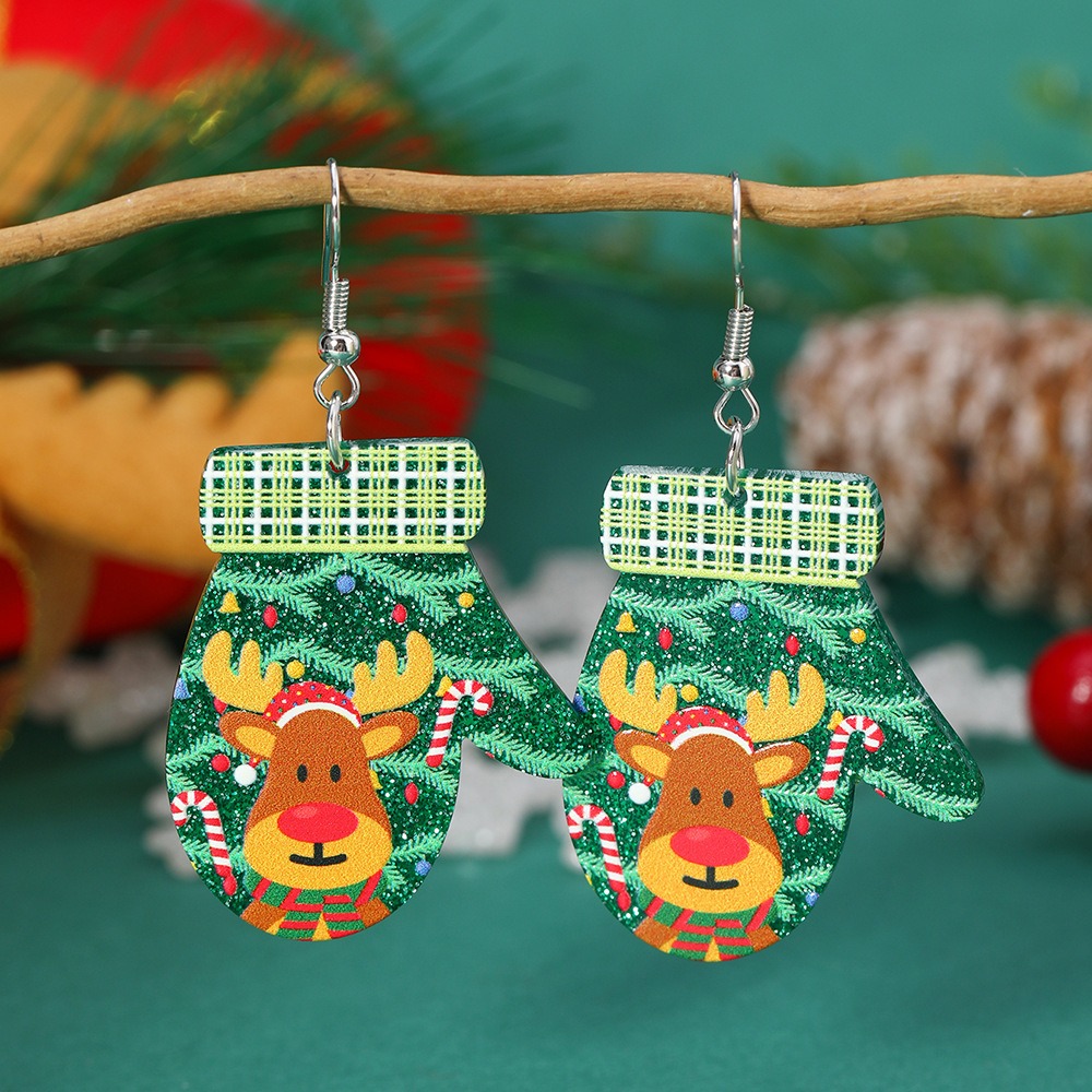 Purplehecate Christmas Gloves Acrylic Earrings
