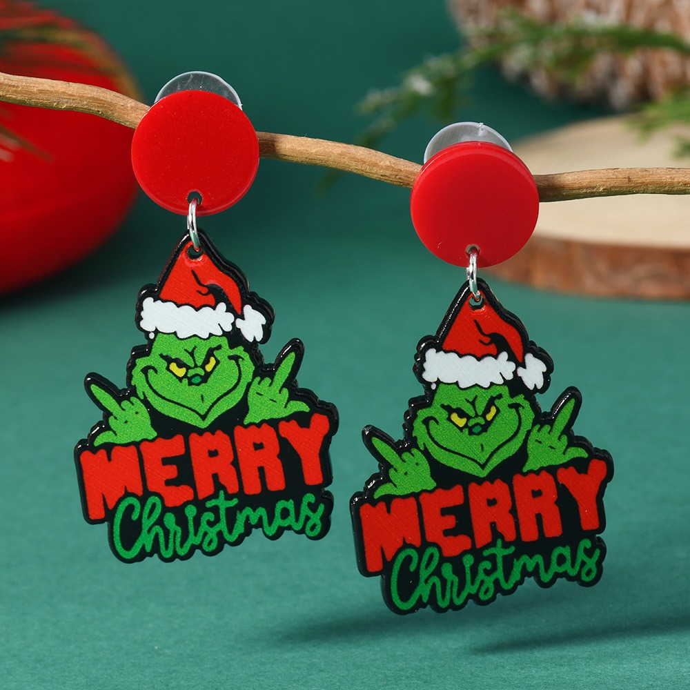 Purplehecate Christmas Grinch Earrings