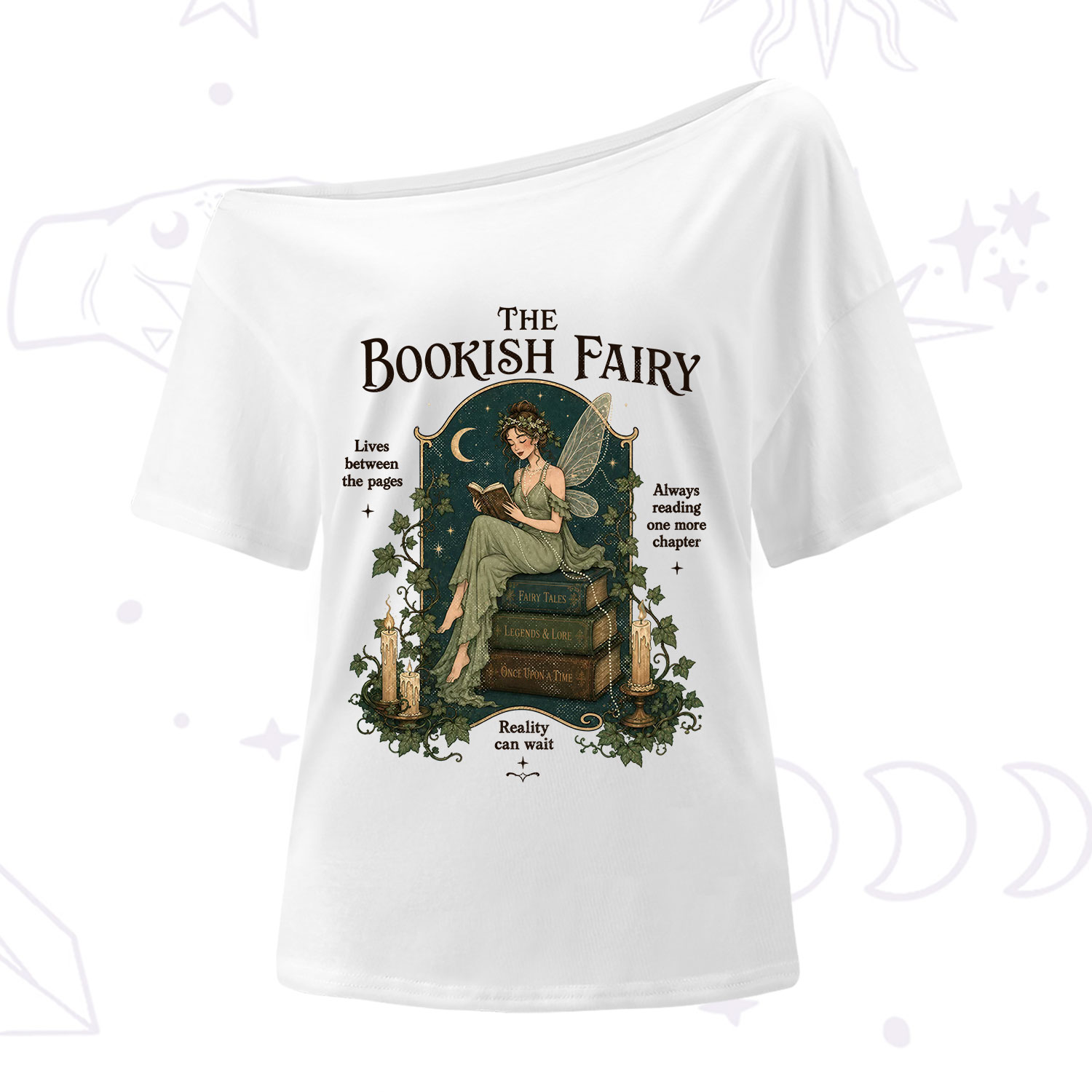 Purplehecate The Bookish Fairy One Shoulder T-Shirt