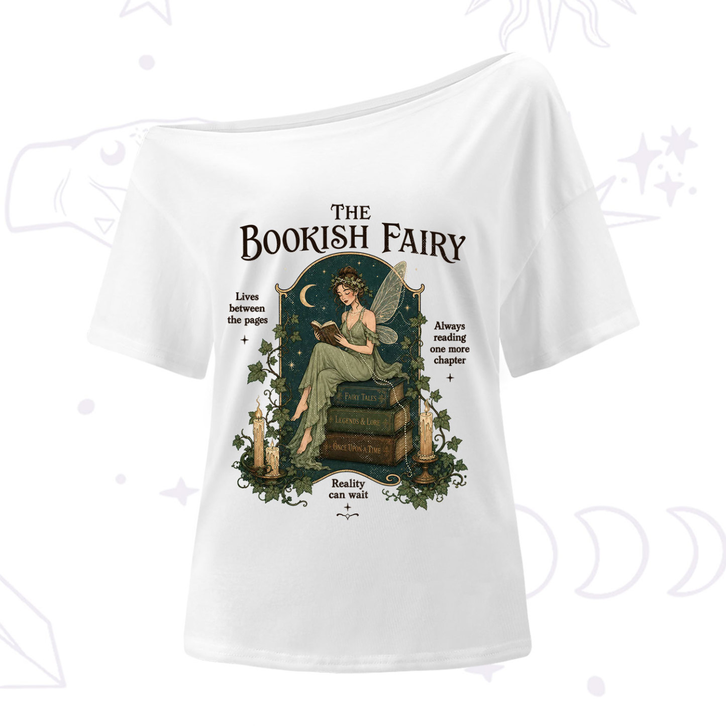 Purplehecate The Bookish Fairy One Shoulder T-Shirt