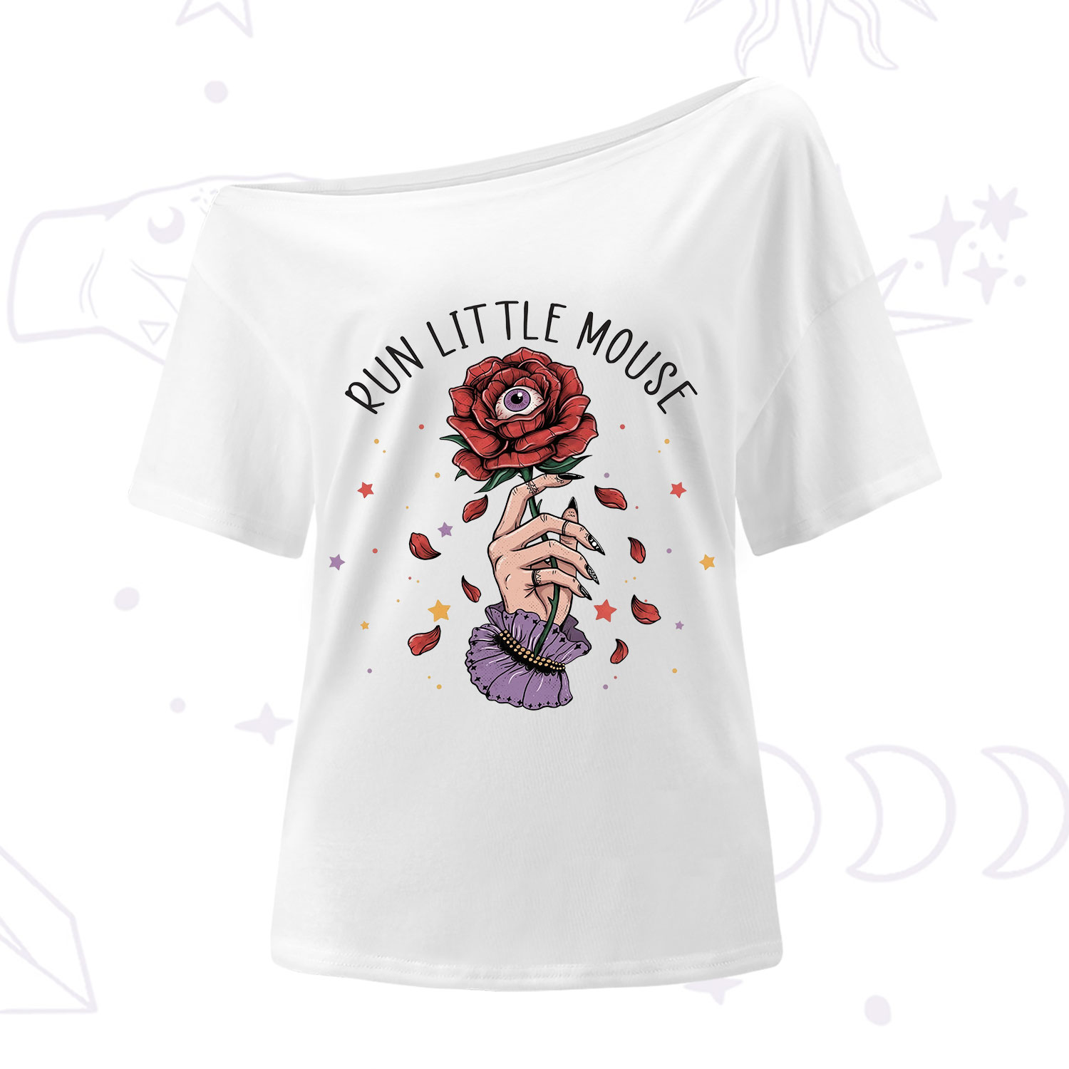 Purplehecate Run Little Mouse One Shoulder T-Shirt