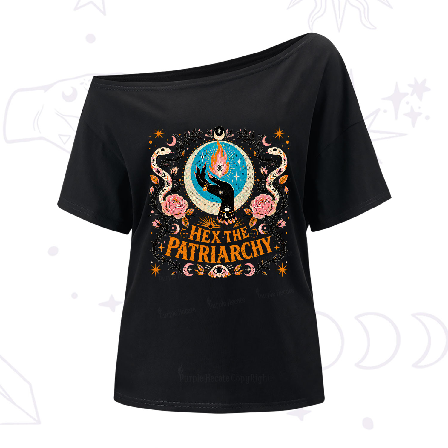 Purplehecate Hex The Patriarchy One Shoulder T-Shirt