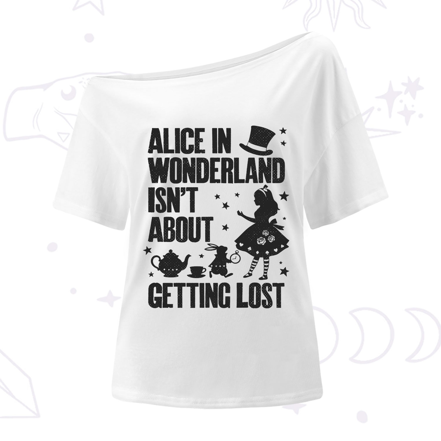 Purplehecate Alice Style Wonderland Girl Quote One Shoulder T-Shirt