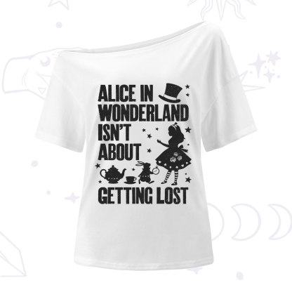 Purplehecate Alice Style Wonderland Girl Quote One Shoulder T-Shirt
