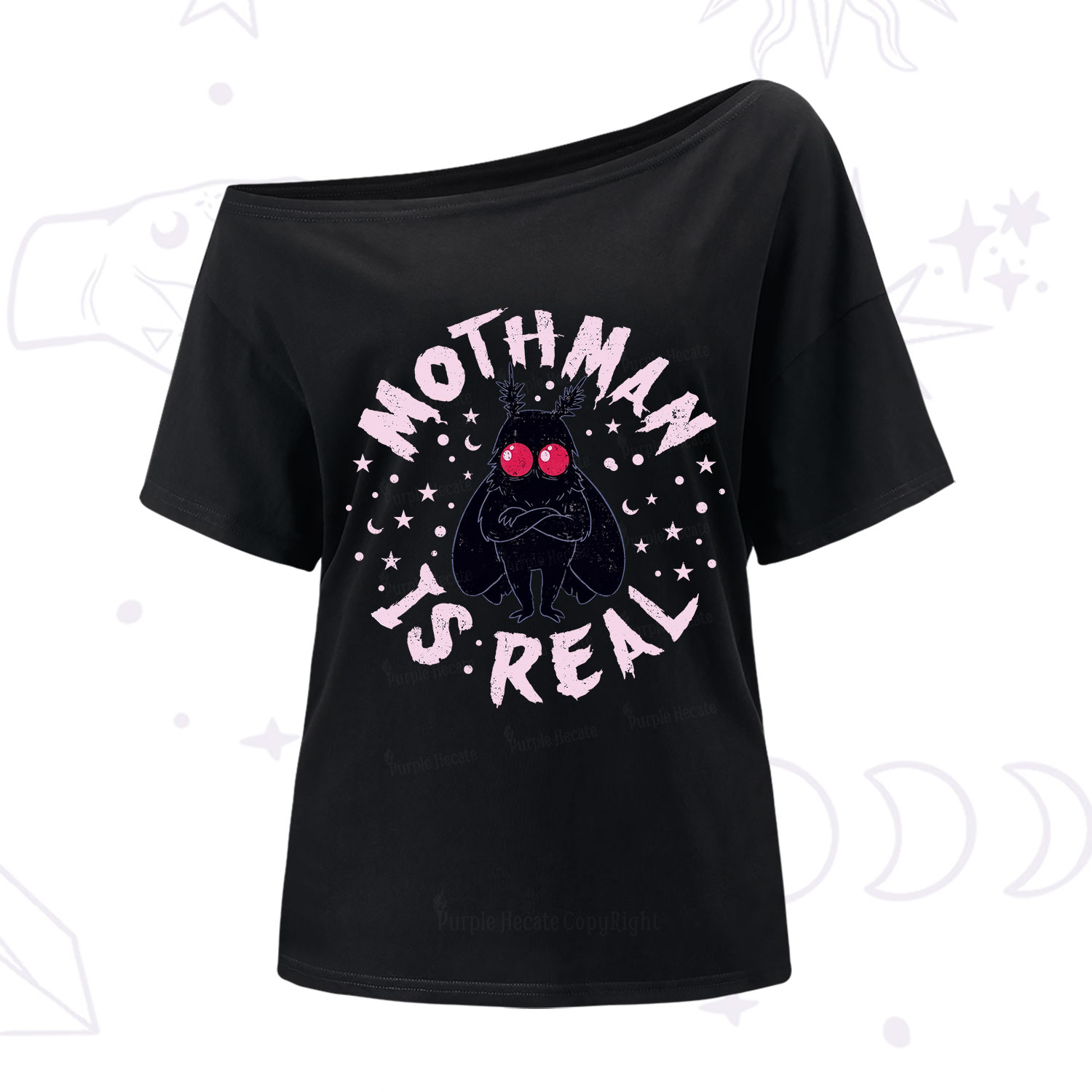 Purplehecate Mothman Is Real One Shoulder T-Shirt