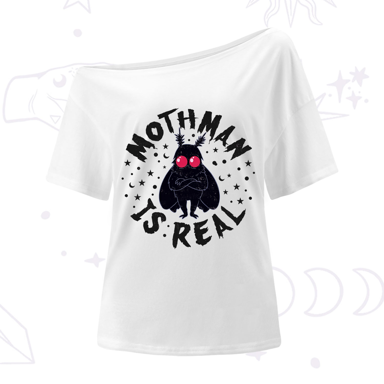 Purplehecate Mothman Is Real One Shoulder T-Shirt