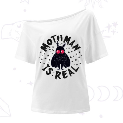 Purplehecate Mothman Is Real One Shoulder T-Shirt