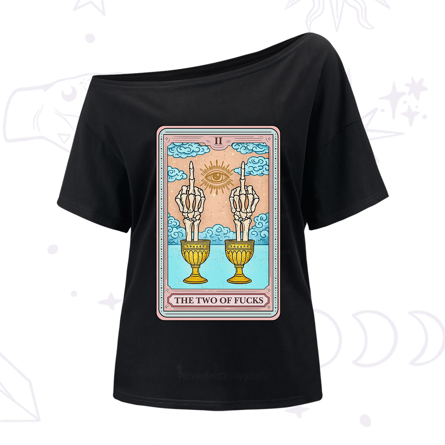 Purplehecate The Two of Fucks Tarot One Shoulder T-Shirt