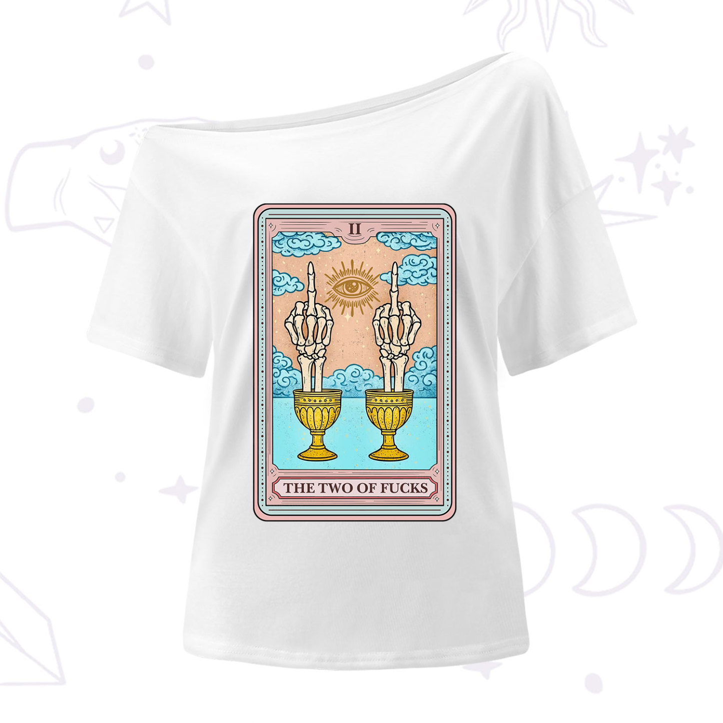 Purplehecate The Two of Fucks Tarot One Shoulder T-Shirt