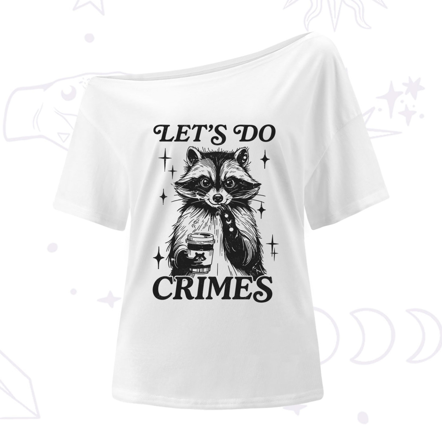 Purplehecate Let's Do Crimes Raccoon One Shoulder T-Shirt