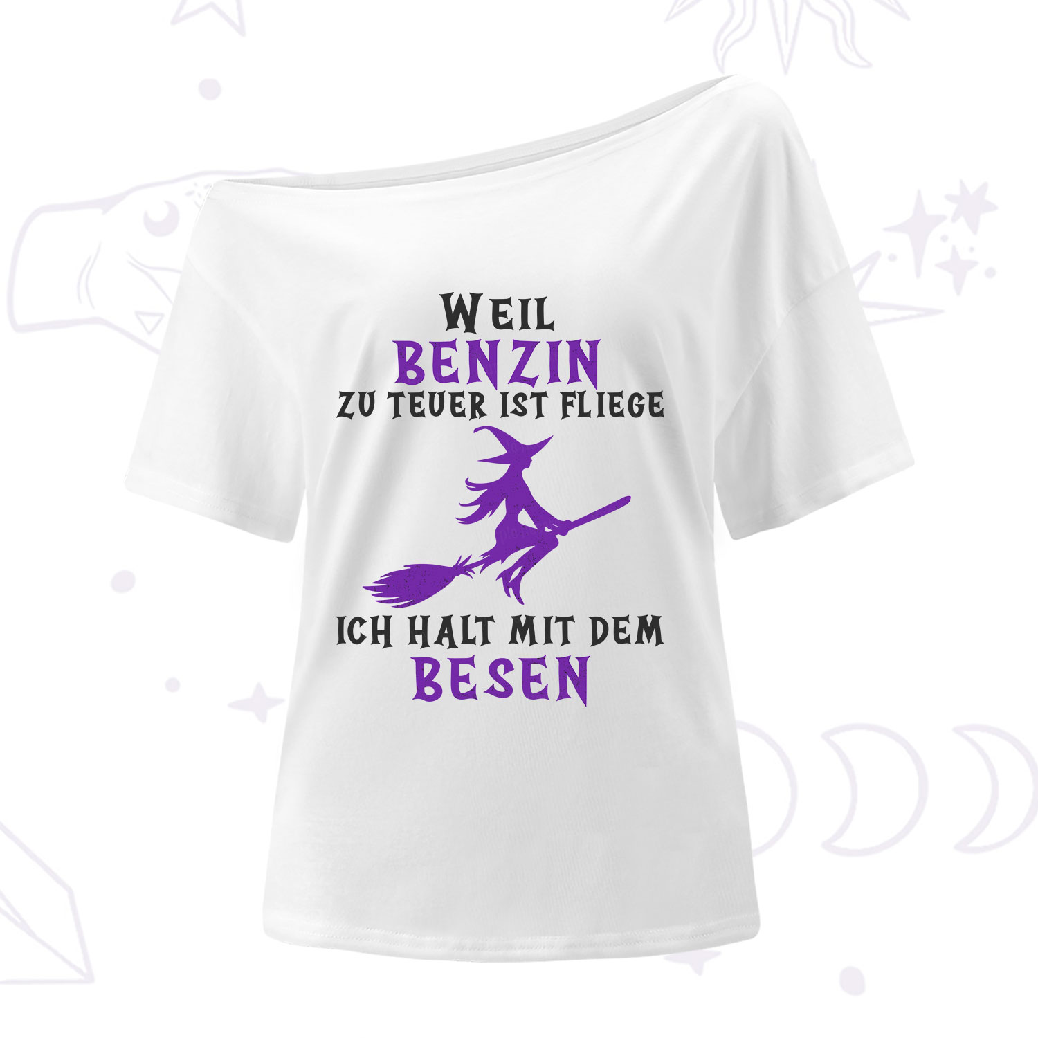 Purplehecate Gas Is Too Expensive I'll Take My Broom One Shoulder T-Shirt
