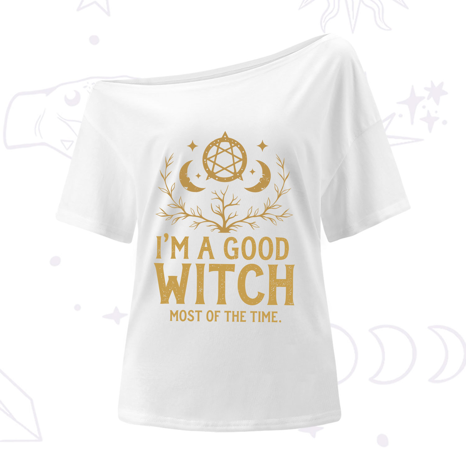 Purplehecate I'm A Good Witch Most Of The Time One Shoulder T-Shirt
