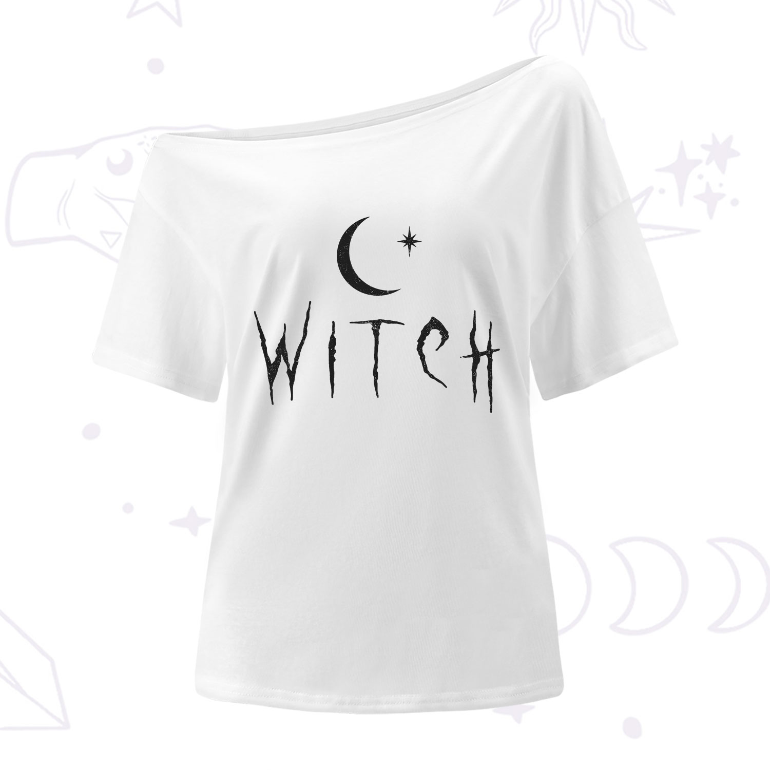 Purplehecate Witchy Moon One Shoulder T-Shirt