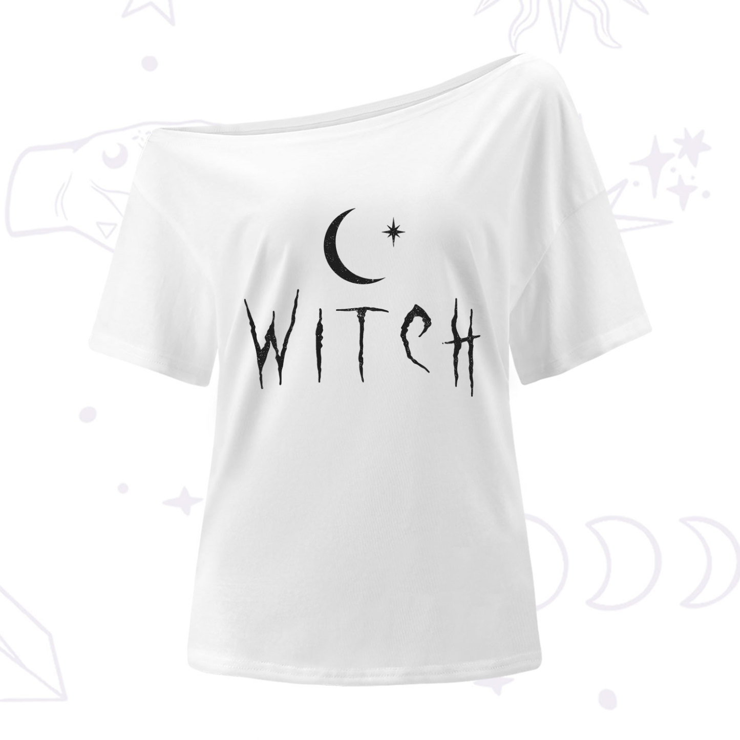 Purplehecate Witchy Moon One Shoulder T-Shirt