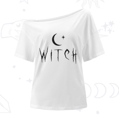 Purplehecate Witchy Moon One Shoulder T-Shirt