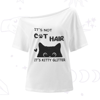 Purplehecate It's Not Cat Hair One Shoulder T-Shirt