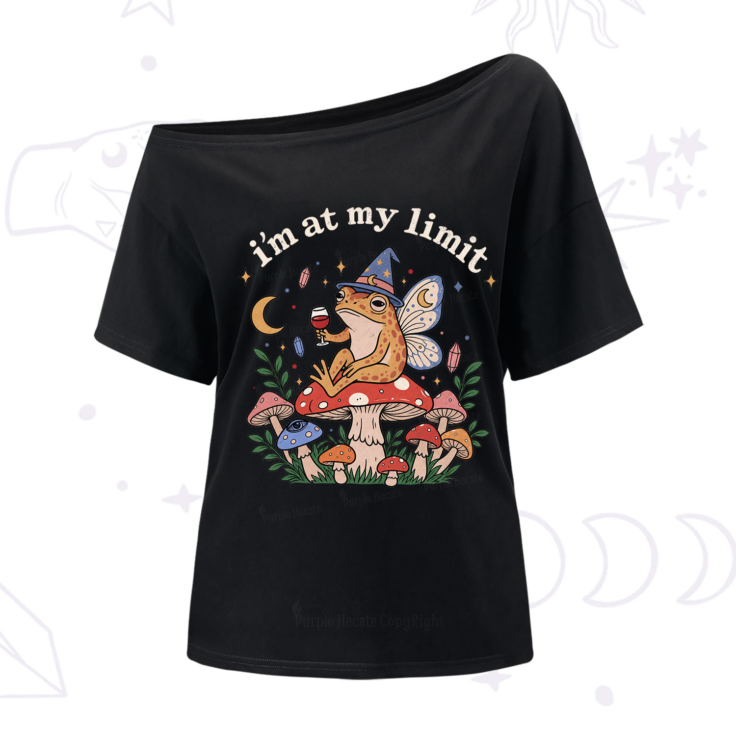 Purplehecate I Am at My Limit funny Frog One Shoulder T-Shirt
