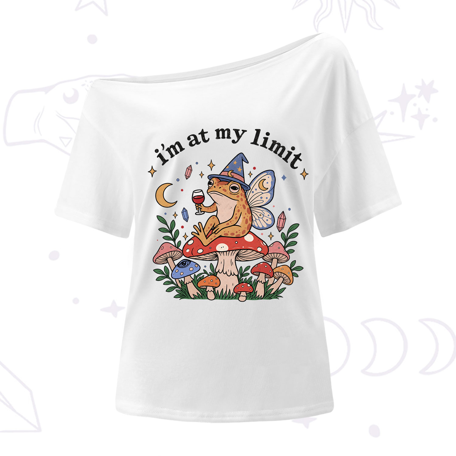 Purplehecate I Am at My Limit funny Frog One Shoulder T-Shirt