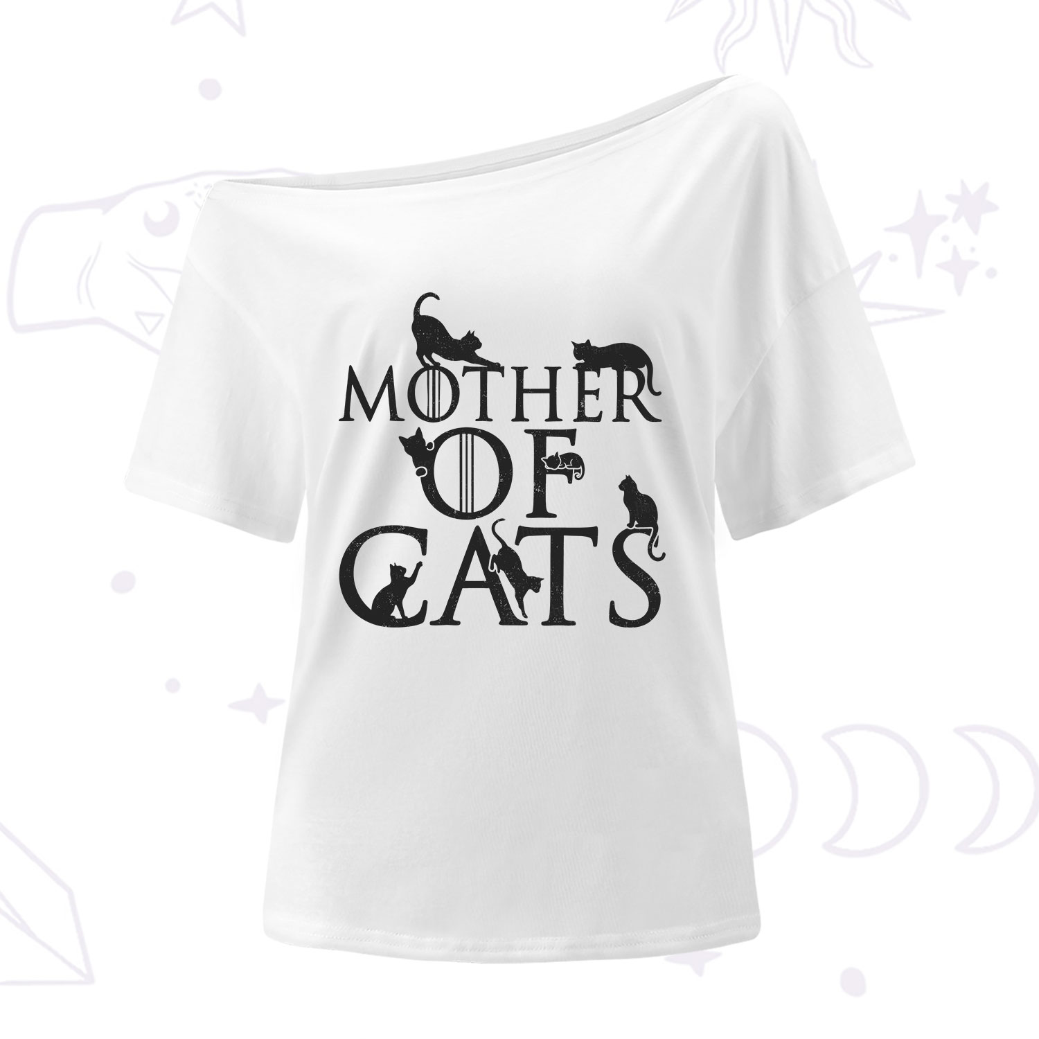 Purplehecate Mother of Cats One Shoulder T-Shirt