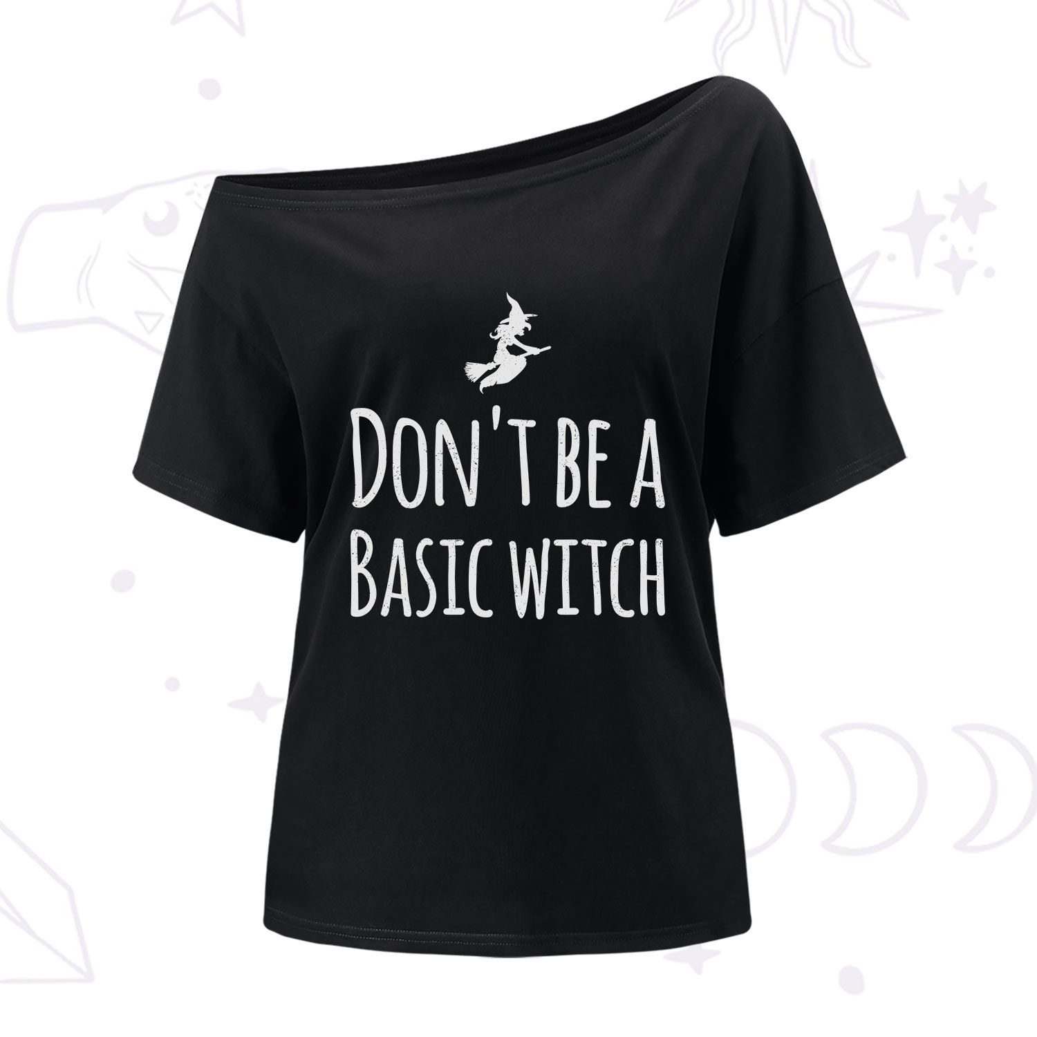 Purplehecate Don't Be A Basic Witch One Shoulder T-Shirt