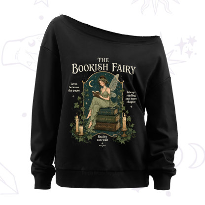 Purplehecate The Bookish Fairy Off The Shoulder Sweatshirt