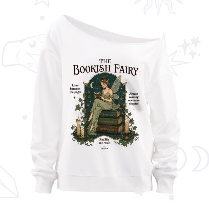 Purplehecate The Bookish Fairy Off The Shoulder Sweatshirt