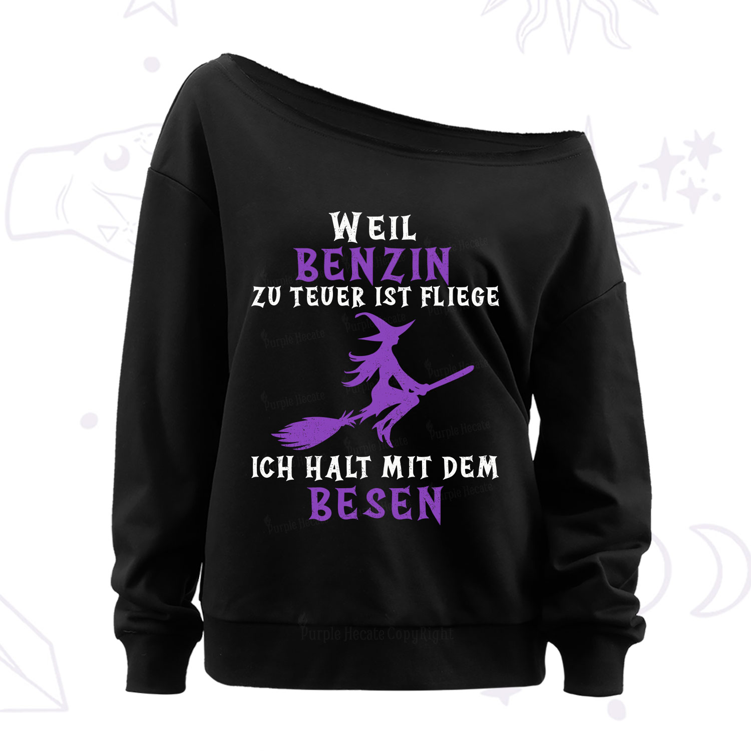 Purplehecate Gas Is Too Expensive I'll Take My Broom Off The Shoulder Sweatshirt